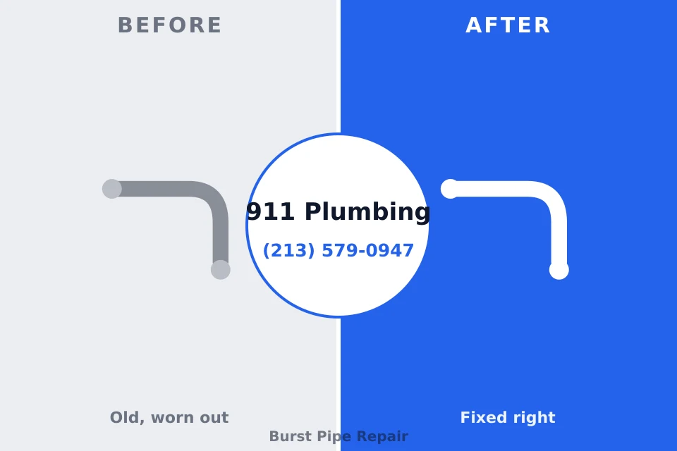Before and after: plumbing repair Springdale, MD
